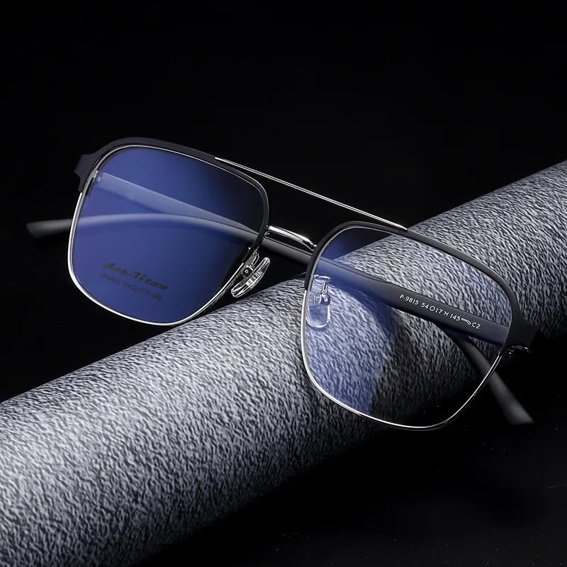 

Retro Fashion Polygon Eyewear Ultra Light Alloy Double Bridge Eyeglasses Frame Myopia Prescription Glasses For Man Woman P8206