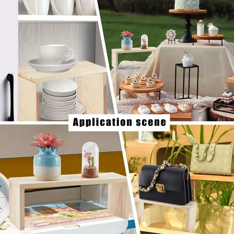 Elegant Wooden Display Risers for Crafts, Jewelry, and Collectibles