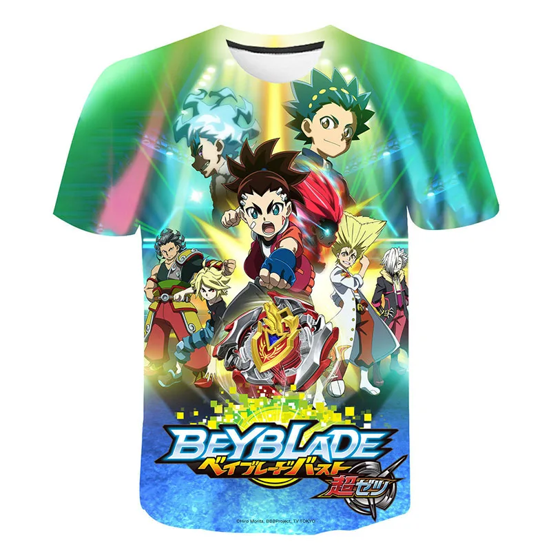

3D футболки Beyblade Burst с принтом для мужчин и женщин, для детей, повседневная крутая уличная одежда, детские топы, футболки большого размера