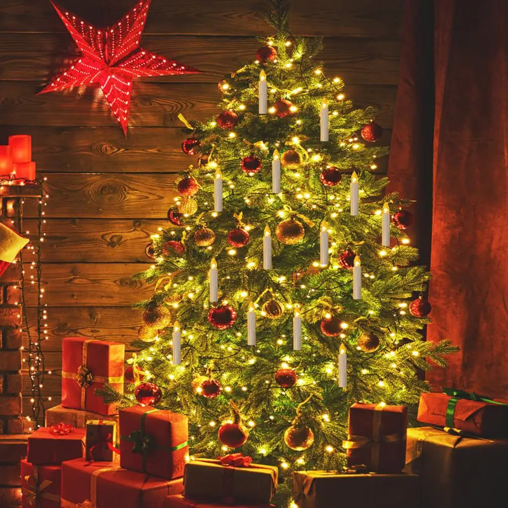 Christmas Candle Lamp 20 Green Clips Warm White USB Power Supply Easy To Install String Lamp for Thanksgiving for Celebrations