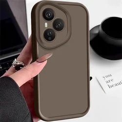 Shockproof Soft TPU Silicone Phone Case - Solid Color Back Cover for Honor X6c (Coffee)