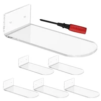 6 Pcs Acrylic Floating Shoe Rack Transparent Shelves Hanging Organizers Wall Holder Display Stand Sports 1