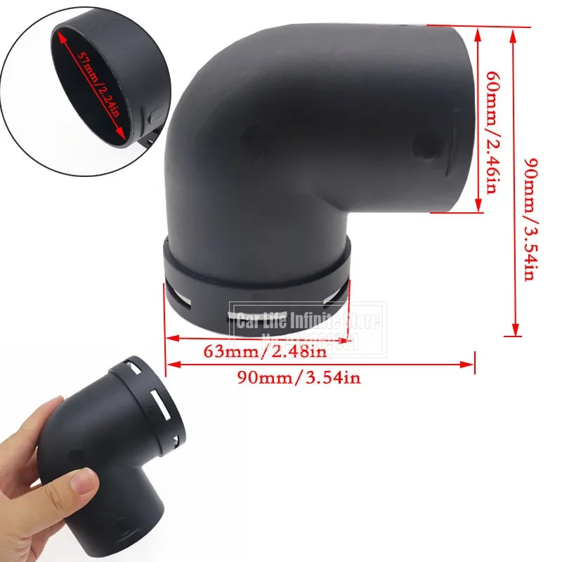 60mm 75mm Car Warm Air Vent Ducting Pipe Elbow Outlet Connector joiner For Webasto Eberspaecher Diesel Parking Heater Accessory air diesel heater duct pipe