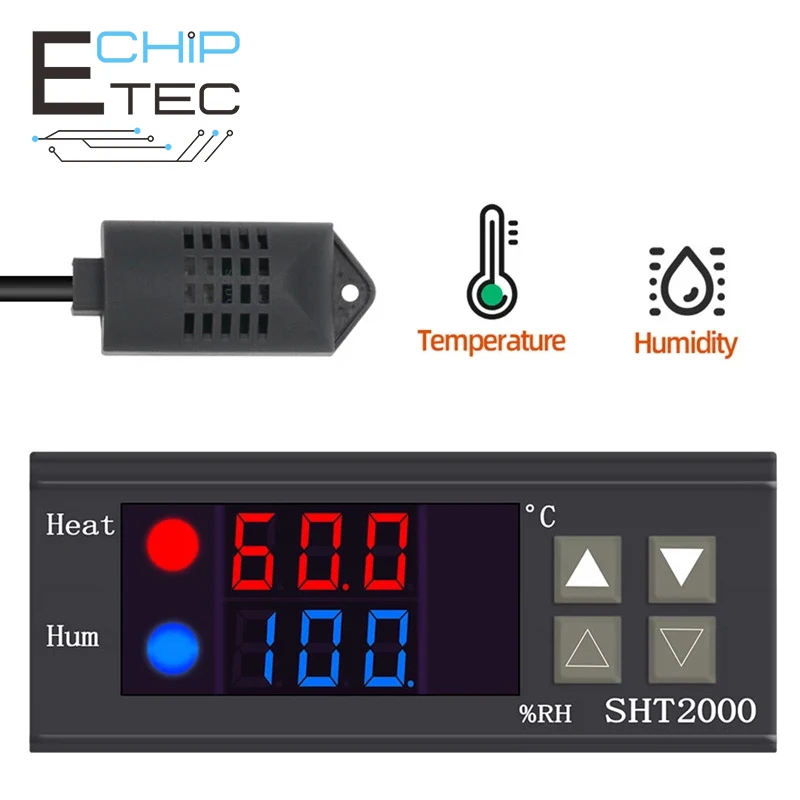 

SHT2000 AC 110-220V Digital Temperature and Humidity Controller Humidifier Thermometer for Warming Breeding Greenhouse SHT2000 A