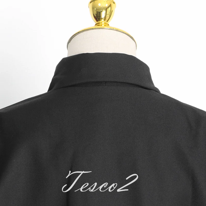 Tesco Trendy Women's Suit Blazer Long Sleeve Fake Two-piece Jacket Black Casual Female Coat For Daily Office Lady Blazer Women