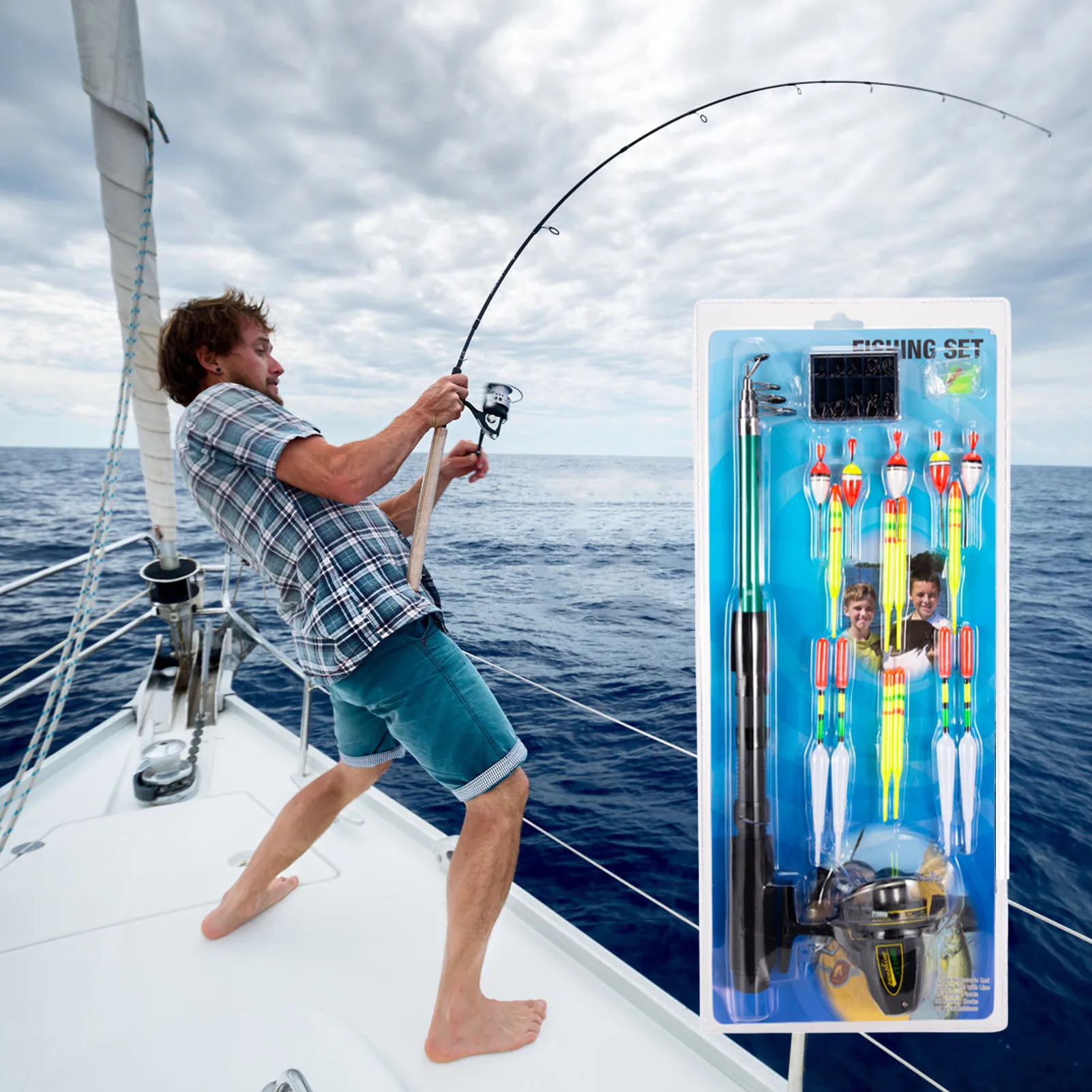LEO Portable Telescopic Fishing Rod and Reel Combo for Kids Children  Fishing Starter Kit 