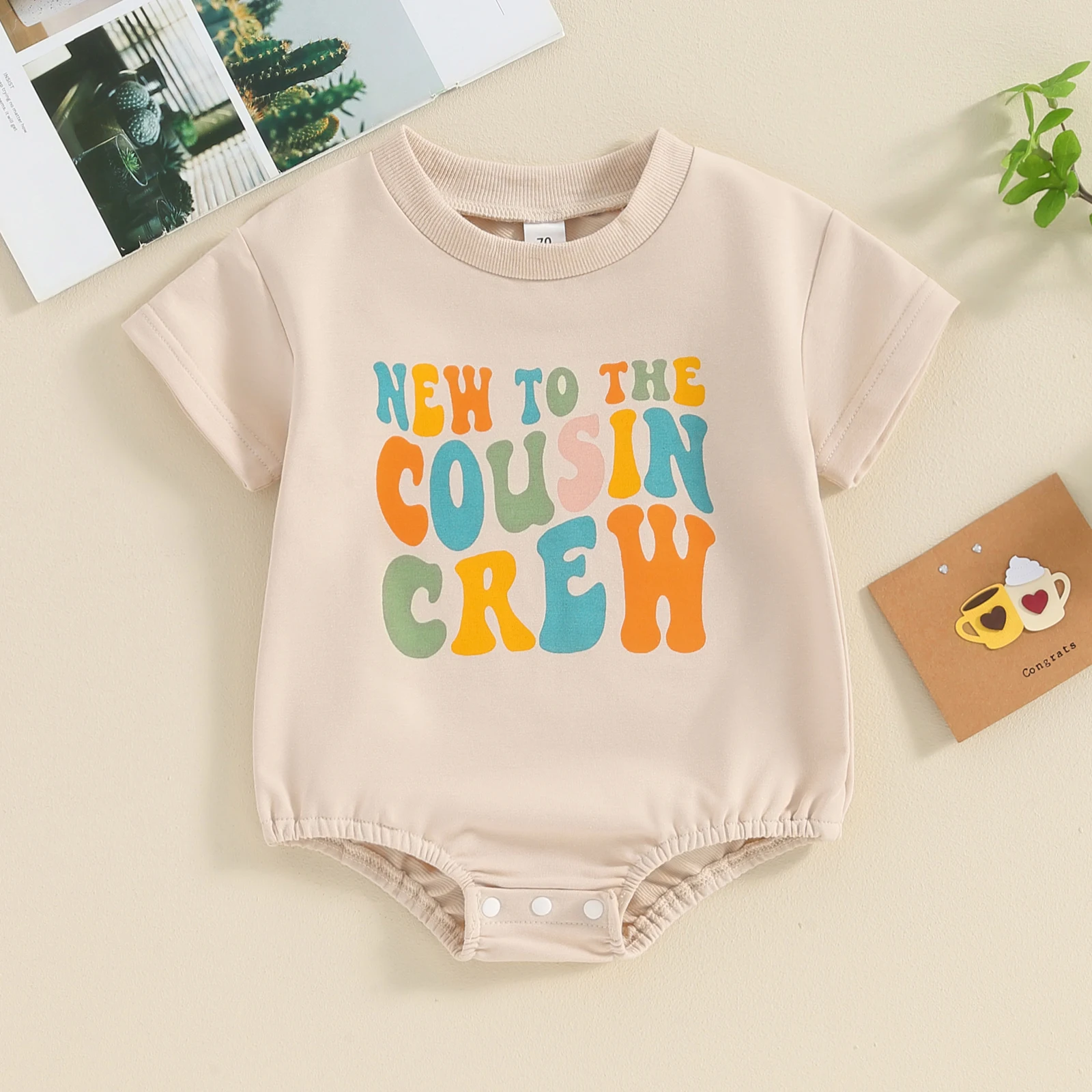 Citgeett Summer Infant Baby Girls Boys Bodysuit Short Sleeve Letter Print Jumpsuit Outfits Clothes