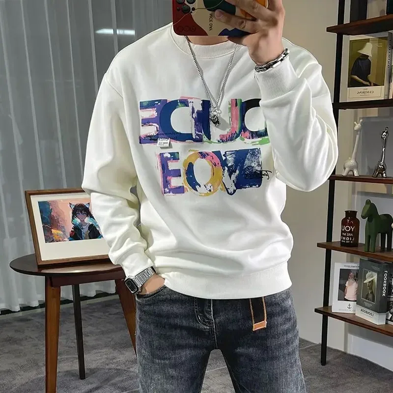 thumbnail image 1 of Sudadera con cuello redondo para hombre, estilo Harajuku, de algodón, a la moda, de una pieza, de alta calidad, estilo coreano, de lujo, nueva en tallas S, 1 of 5