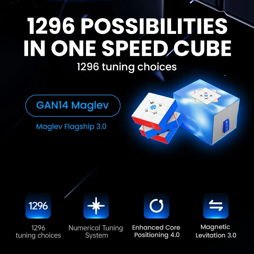 ジグソーパズル GAN14 MagLev Stickerless UV-Coated GAN 14 3x3 Magnetic (MagLev UV Coated) Speed Cube