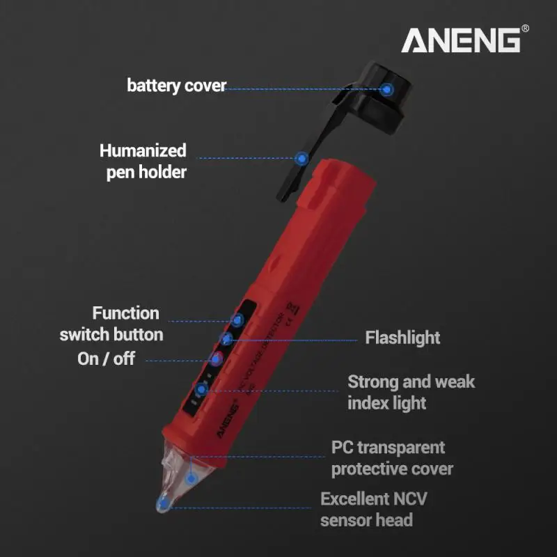 Non-contact Induction Test Pencil AC12V-1000V  Voltmeter Voltage Probe Volt Meter Electric Indicator Power Detector Tester Socke acid litmus paper