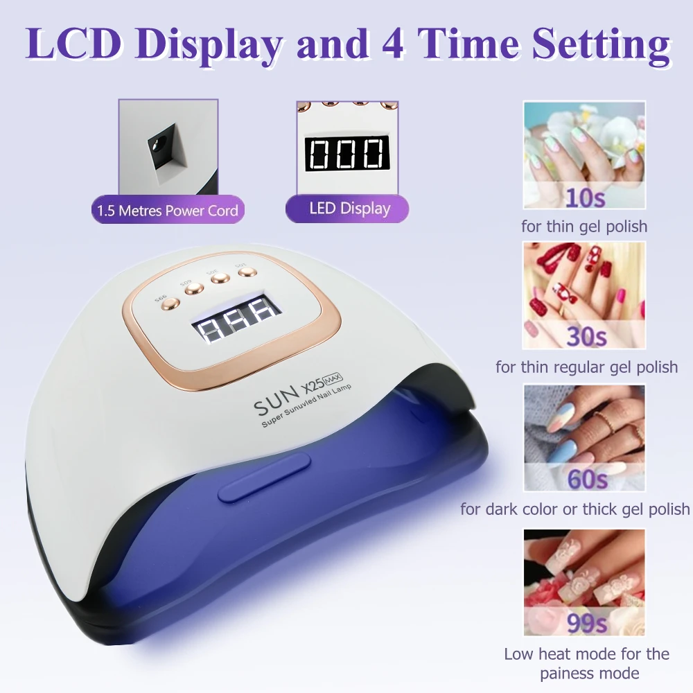 SUN X25 Max UV LED Nail Lamp For Fast Drying Gel Nail 81 LEDS Nail Dryer With Auto Sensor Professional Manicure Salon Tool 2