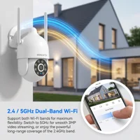 ARCCTV 1296P Wifi caméra de sécurité extérieure 24/7 HD enregistrement caméra de Surveillance couleur Vision nocturne suivi automatique Audio bidirectionnel 3