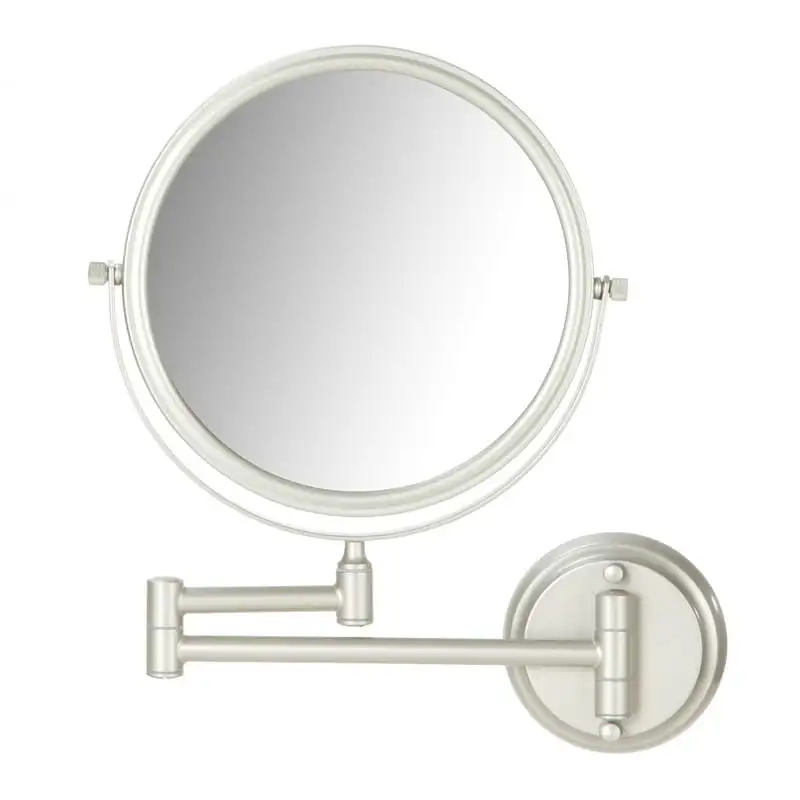 

Wall Mount 8 inch Round Mirror, Satin Nickel Finish