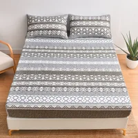 Deep Pocket Fitted Sheet Set King Queen Double Full Size Bohemian Floral Bed Linen Set 27cm Deep 5