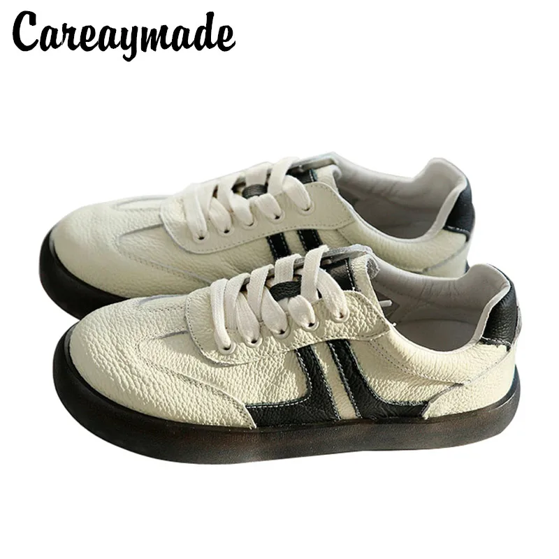 

Careaymade-Genuine Leather Casual women's shoes motion skateboard single shoes comfortable literature art Lefu shoes women Fltas