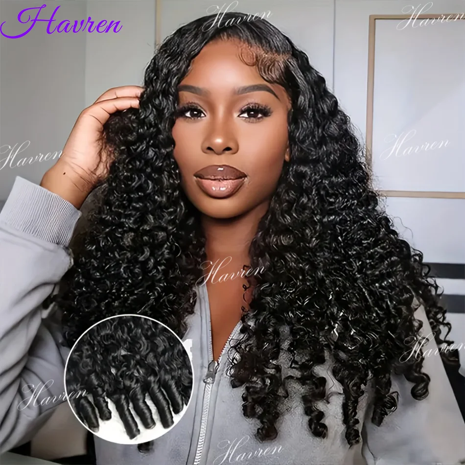 Deep Wave Burmese Curly Wigs Human Hair Lace Frontal Wig for Women 13x4 13x6 Curly HD Lace Front PrePlucked Wigs with Spiral End 1