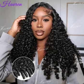 Deep Wave Burmese Curly Wigs Human Hair Lace Frontal Wig for Women 13x4 13x6 Curly HD Lace Front PrePlucked Wigs with Spiral End 1