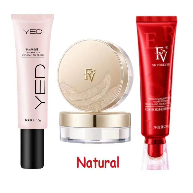 

YED Primer FV Skin Foundation TFIT Concealer Shezi Sunscreen Face Makeup Set Primer Oil-control Base Pre Makeup Eye Contour