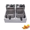 Restaurant Fries Chips Frying Machine  / Double Tank Industrial Electric Commercial Deep Fry 220V 1