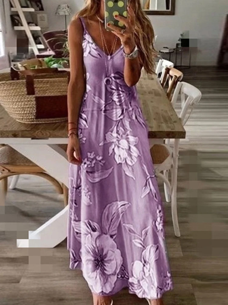 Summer 2025 Slim Fit Slip Dress Casual Women's Dresses European American Style Sleeveless V-Neck Long Dresses Woman Green Dress - Image 2