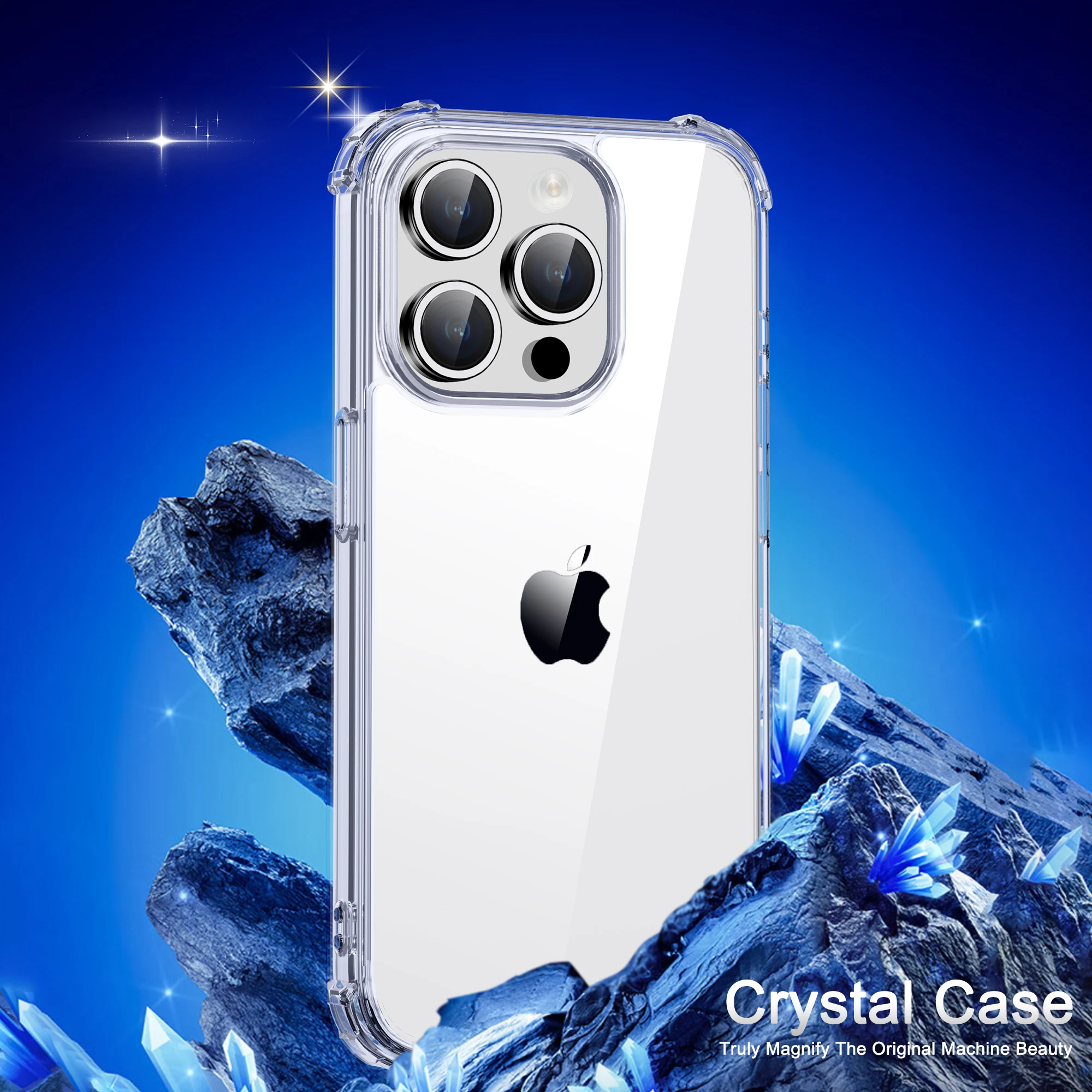 Ipaky Per Iphone 15 Case 15 Pro 15 Plus Anti-Ingiallimento Hd Clear Airbag Cover Antiurto Per Custodia Iphone 15 Pro Max