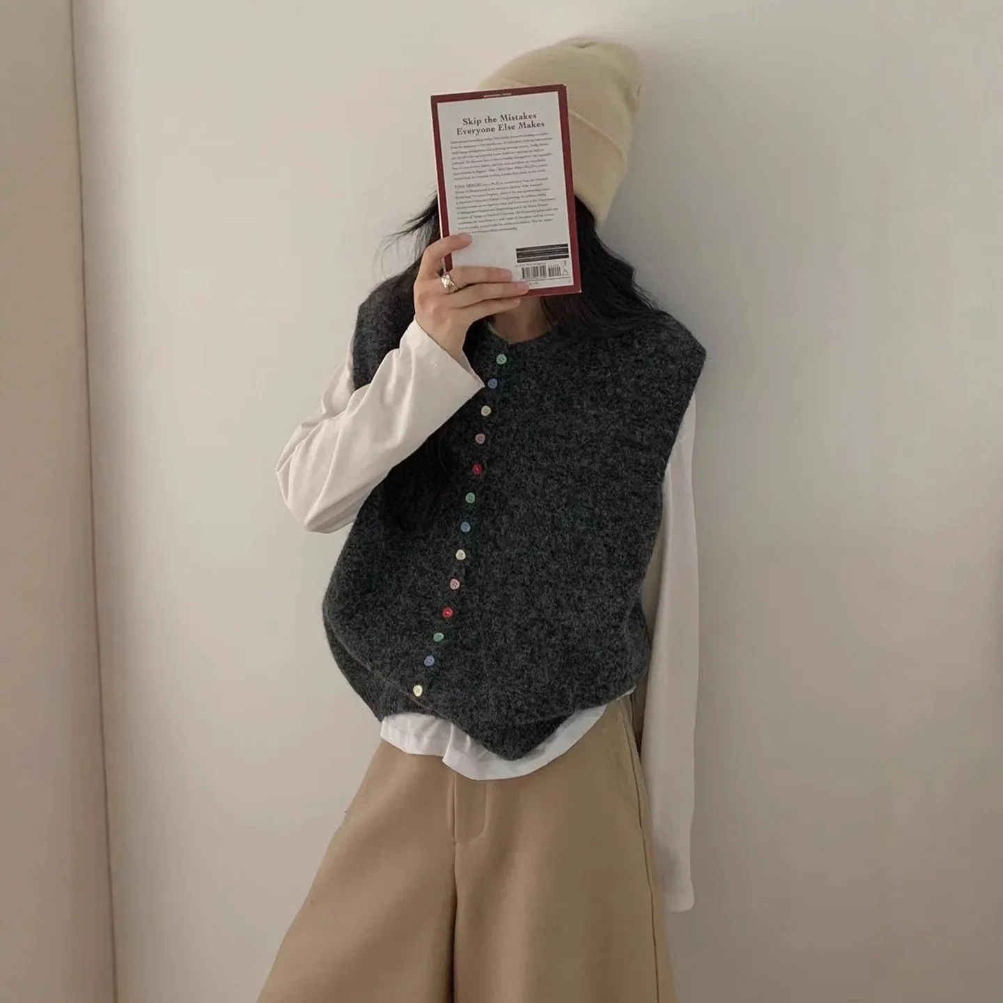 Women Autumn Knitted Sweater Vest