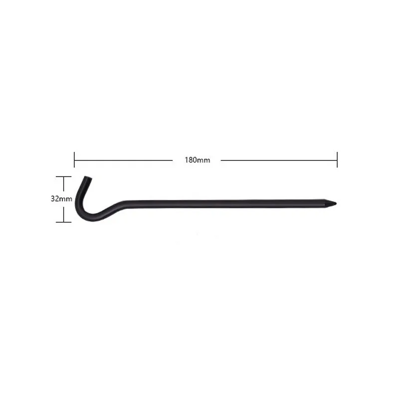 1PC 18cm Aluminum Alloy Tent Nail with Hook Outdoor Camping Stakes Ground Tent Pegs for Hammock Awning Canopy Hiking Accessories