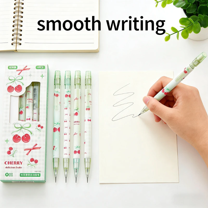 4Pcs 0.5mm Mechanical Pencils with Eraser Smooth Writing Erasable Press Automatic Pencil School Office Supply Student Stationery - 5