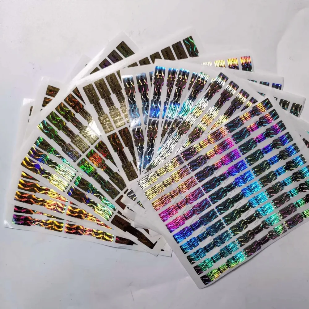 300pcs 뼈 모양 홀로그램 스티커 라벨 레이저 높은 보안 tamper poof 인감 보증 무효 홀로그램 스티커 번호