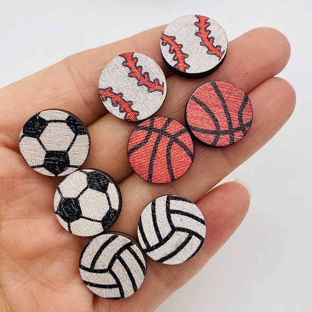 Accessories Sports Earrings Soccer Baseball Rugby Wooden Ring Earrings Bulk  Earrings Rectangle Hoop Earrings - AliExpress