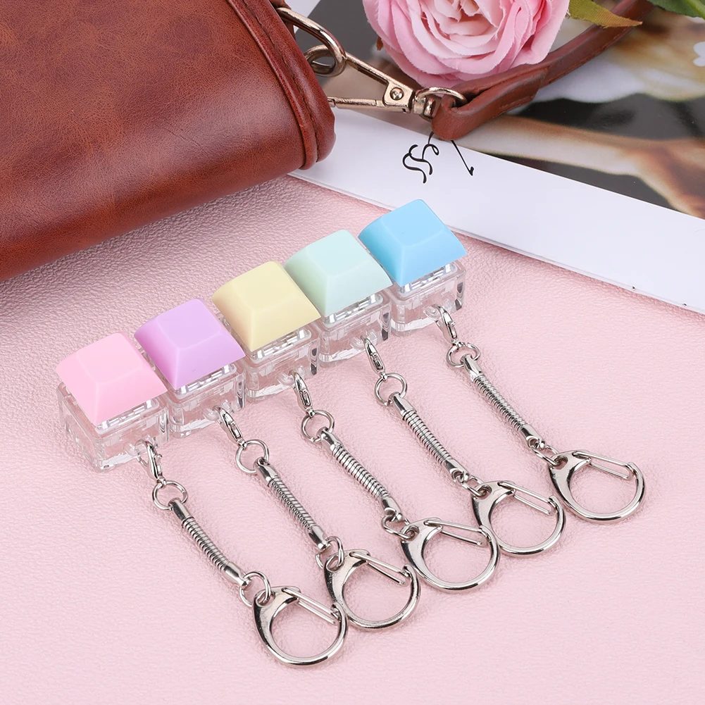Mechanical Keyboard Keychain 1 Key Button Stress Relief Gifts DIY Keyboard Fidget Toy for Adult To Relief Stress Pass The Time