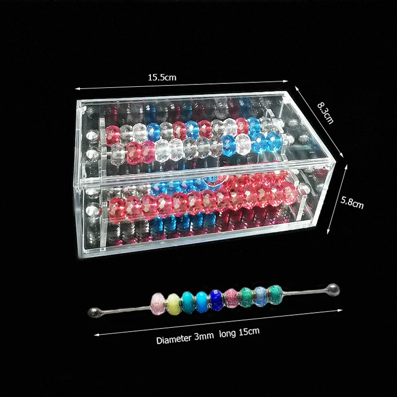 Stainless Steel Charms Organizer Bars Holder Pandora Beads Storage Box 4 Metal Rods Bracelet Accessories Trollbeads Display Case