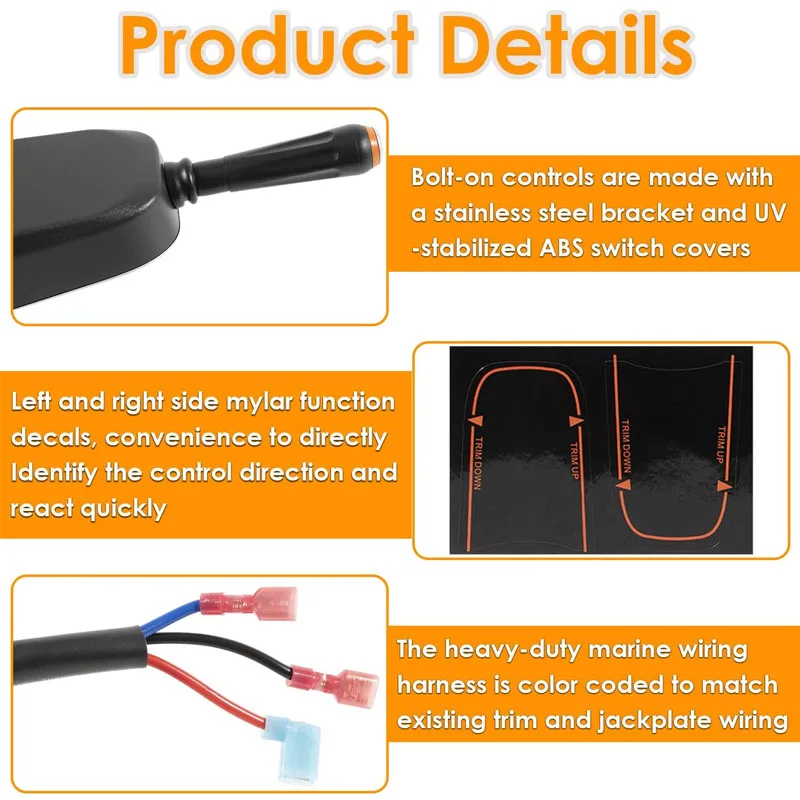 Bezel Control Switch, Blinker Trim Control System Dual Function Fit for Seastar Hydraulic, Cable and Tilt Steering, PT2000-1P/2P