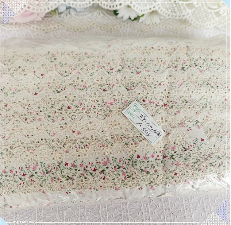 5 Yards Pure White Print Cotton Lace Trims DIY Hometexile Clothes Edge Wrapping Embroidery Cotton Ribbon Tape Material lace ribbon,lace fabric,lace sewing accessories,lace sewing supplies,lace accessories,cotton fabric,cotton ribbon