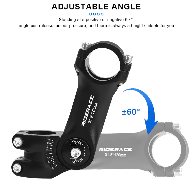 RIDERACE Bicycle Stem Road Mountain MTB Bike Table 85/100/120mm Rod Adjustable Front Fork Stem 31.8mm Handlebar Power Parts bicycle stem