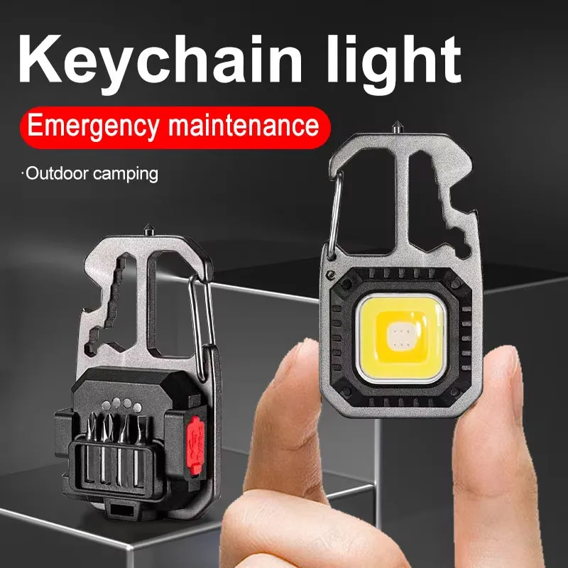 Ultimate COB Keychain Rechargeable LED Work Light - 8 Modes, High Lumens, Portable