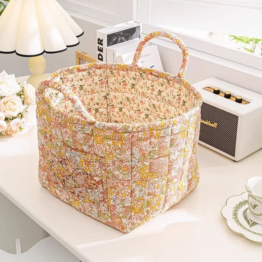 Pastoral Style Fabric Storage Basket Stackable Washable Sundries Storage Organizer Foldable Underwear Debris Organizing Frame 3