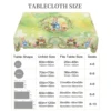 1 Easter Round Tablecloth, 5 Sizes Available, Retro Style Garden Easter Bunny Egg Print Tablecloth, Edge Embossing Process, Spring Garden Tablecloth Decoration, Tablecloth for Daily Home Kitchen, Terrace Use, Easter Decoration 6
