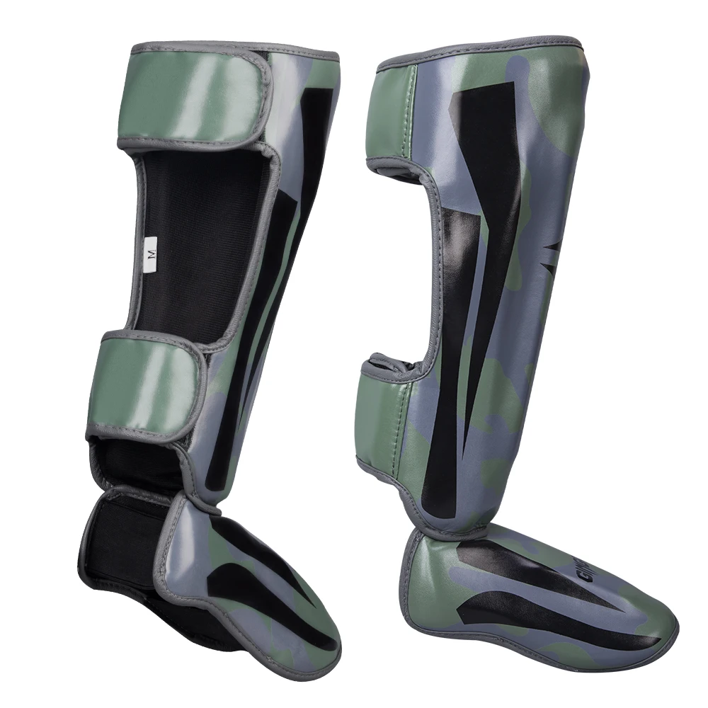 MMA Shin Guards Kick Boxing Protector Taekwondo Leggings Ankle Protection Colorful Muay Thai Instep Guard Pads for Kids Men