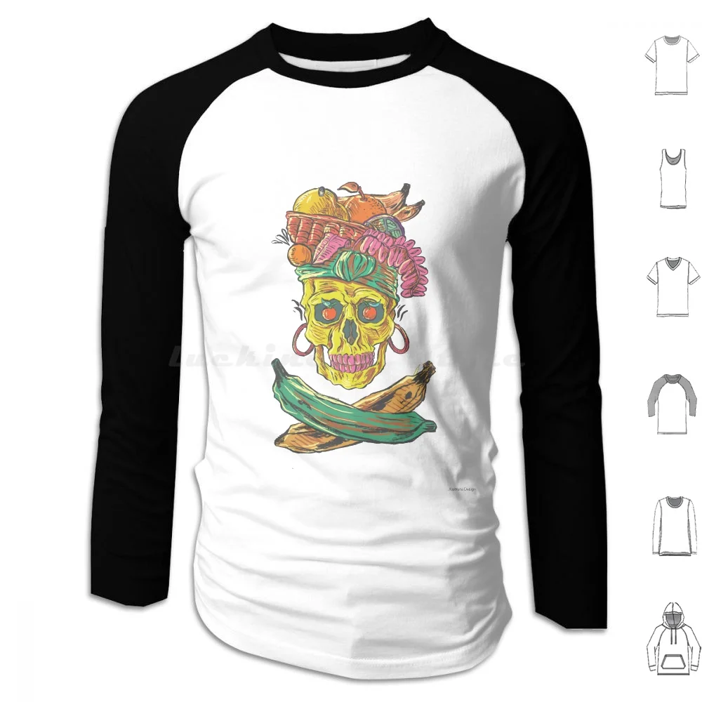 

Carmen Death Hoodie cotton Long Sleeve Musical Pop Song Culture Carmen Miranda Skull Death Skeleton Skulls Dead Halloween Dark