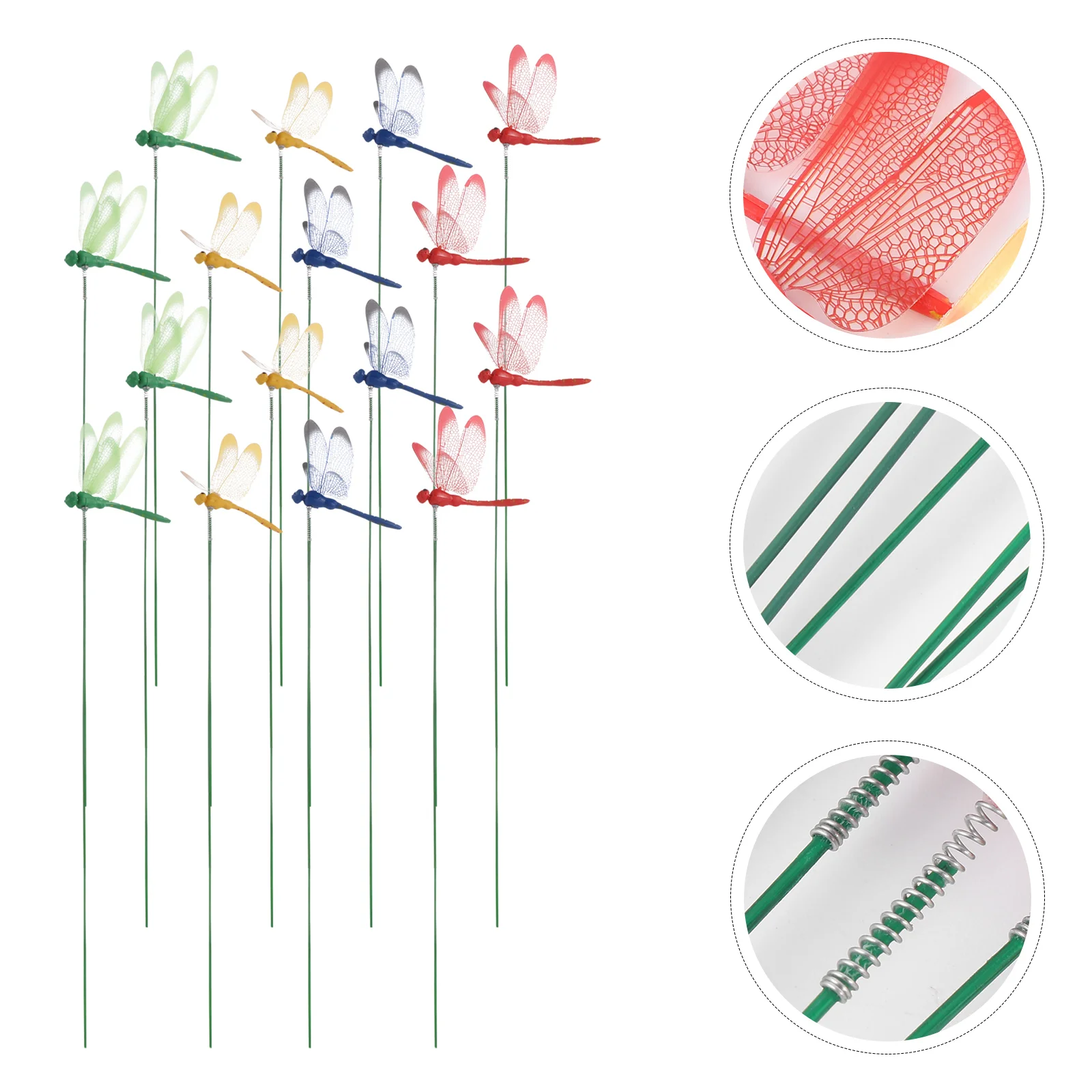 

16 Pcs Plant Simulation Dragonfly Artificial Pot Ornaments Garden Decoration Magnet Decorative Gardening