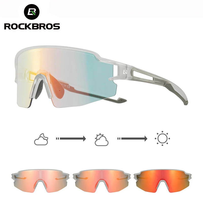 ROCKBROS-Lunettes de cyclisme photochromiques pour hommes et femmes, lunettes de soleil de sport de plein air, lunettes de randonnée, lunettes de vélo de route VTT