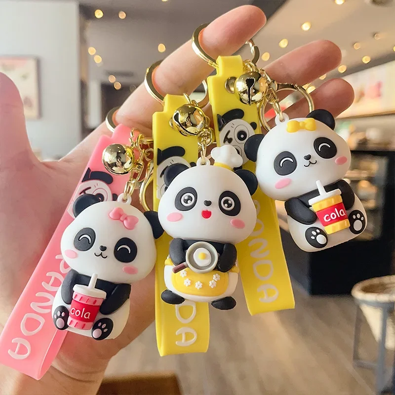 Cute Cartoon Panda Keychain Creative Car Bag Hanging Gifts for Kids ...