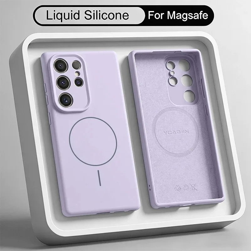Original Liquid Silicone Magnetic Phone Case For Samsung Galaxy S26 S25 S24 Ultra Plus S26Ultra Cases Shockproof Bumper Cover 2