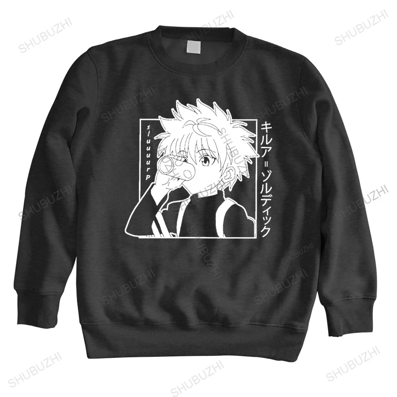 

Kawaii Hunter X Hunter hoodie Men long sleeve Killua Zoldyck hoody Crew Neck Fitted Soft Cotton Anime Manga hoodies Clothes