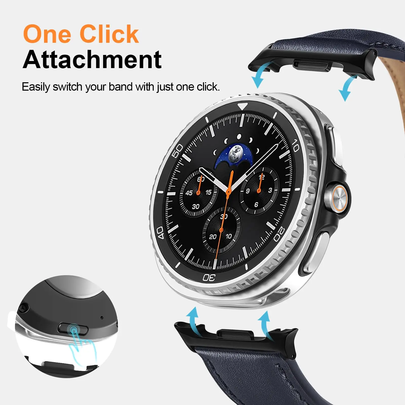 Premium Genuine Leather Strap - Quick Release Smartwatch Bracelet Accessory