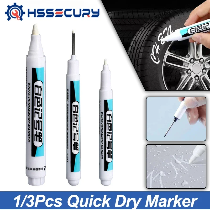 5/1Pcs Oily White Marker Pen Graffiti Pens Waterproof Permanent