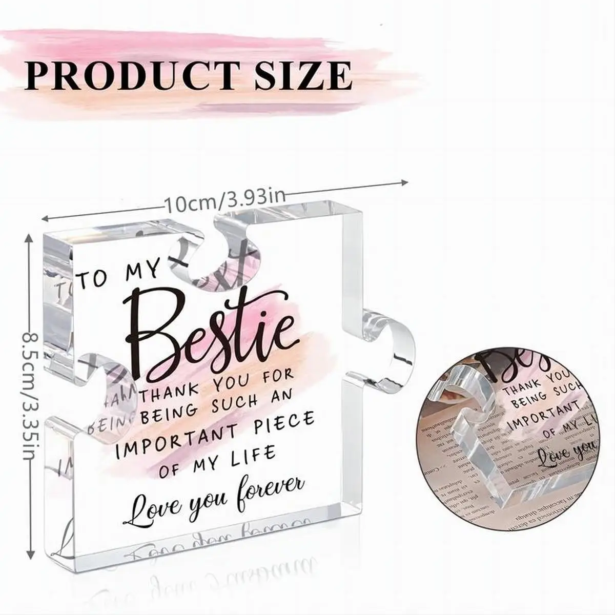 Puzzle In Acrilico Per Migliore Amica – Regalo Con Scritta "Best Friend", Decorazione Per Casa, Scrivania, Natale - 5