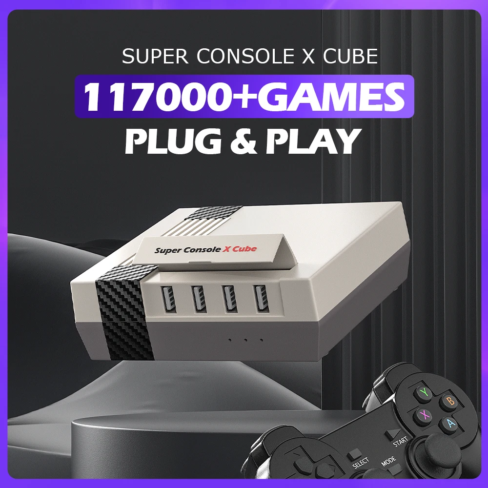 Wireless Retro Video Game Console Super Console X Pro Cube With 62000