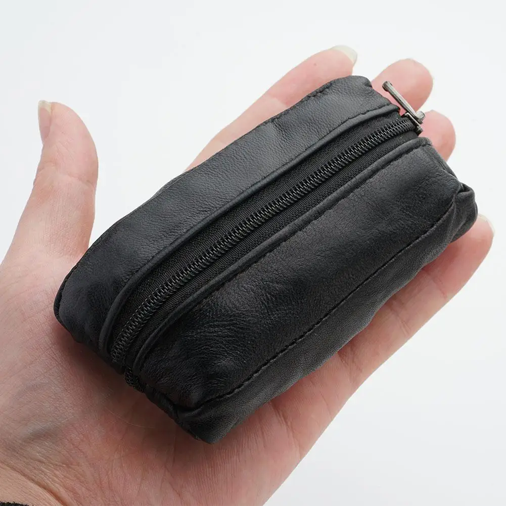 Genuine Leather Keychain Change Bag For Men Women Fashion Clutch Key Holder Organizer Mini Coin Purse Coin Change Storage Bag change bag